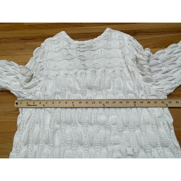 Soft Surroundings Women's 2X White Dress Cotton Shift Mini Textured Boho Stretch - Picture 7 of 9